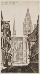 John Taylor Arms (American, 1887-1953) Sunlight on Stone, Caudebec-en-Caux